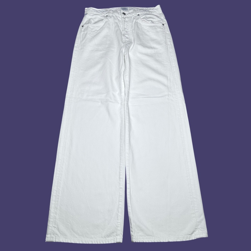 Citizens of Humanity Annina Jeans Womens 28 High Rise Wide Leg Button Fly White